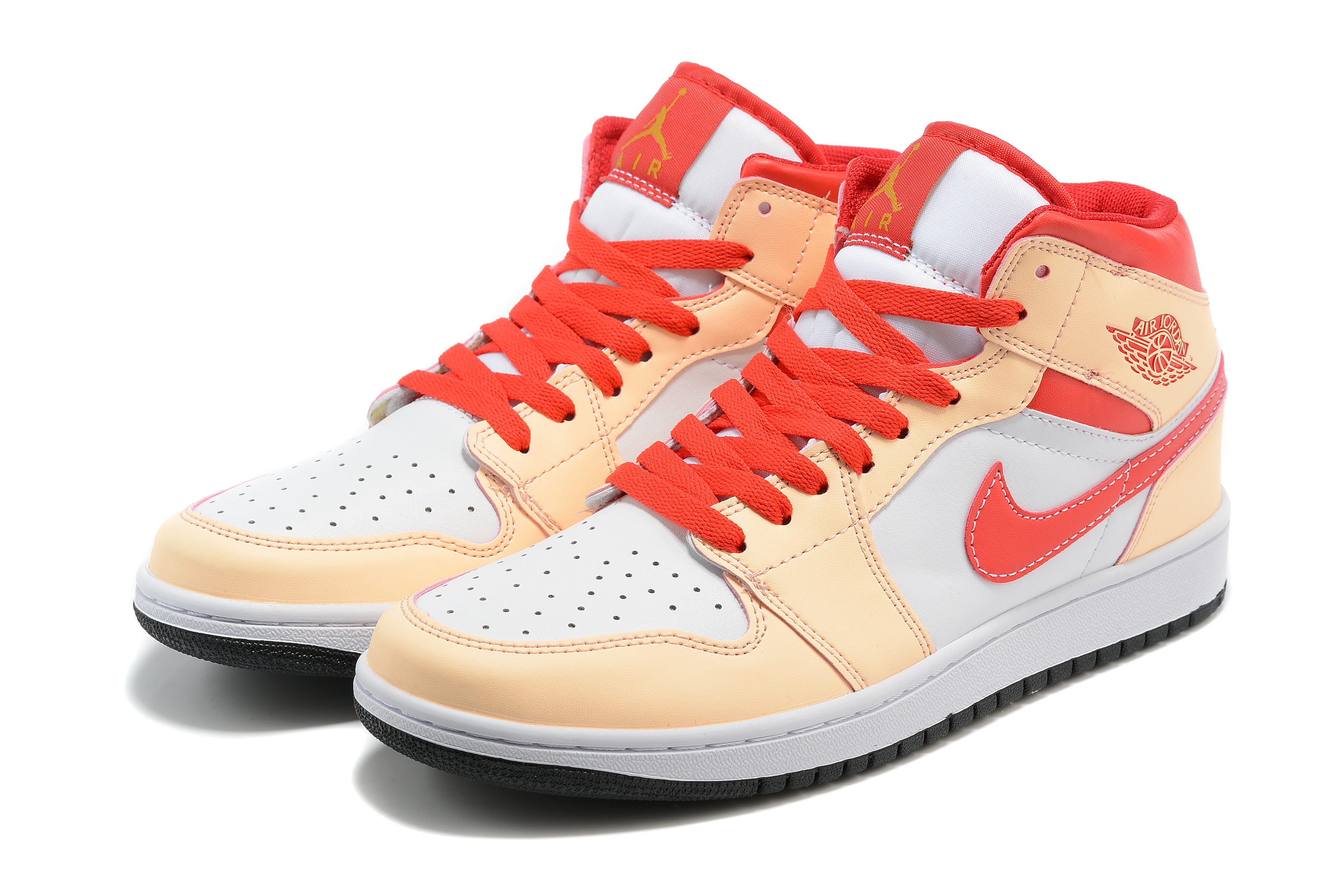 New 2022 Air Jordan 1 Pink Peach White Shoes